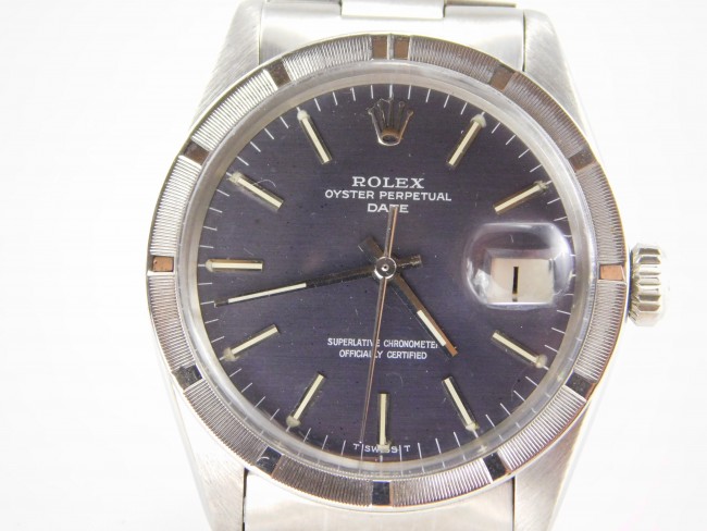 Rolex Date vintage ref. 1501 blu
