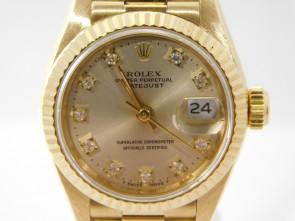 Rolex Lady-Datejust gold president diamond dial ref. 69178
